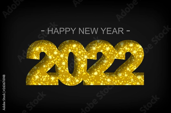 Obraz Happy New Year 2022 - greeting card, flyer, invitation - vector