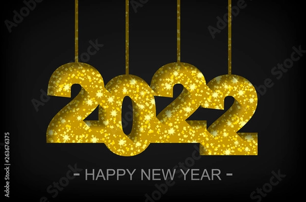 Fototapeta Happy New Year 2022 - greeting card, flyer, invitation - vector