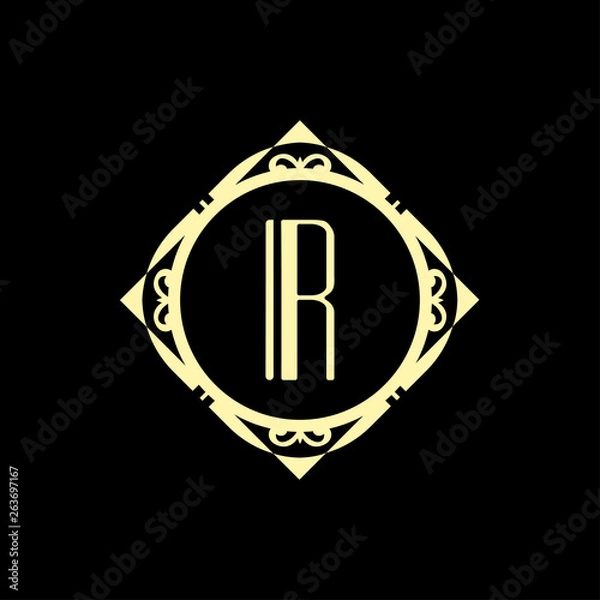 Fototapeta Art Deco modern monogram