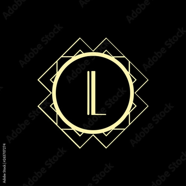 Obraz Art Deco modern monogram