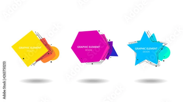 Fototapeta Modern abstract banner with fluid color badges. Abstract shapes composition.