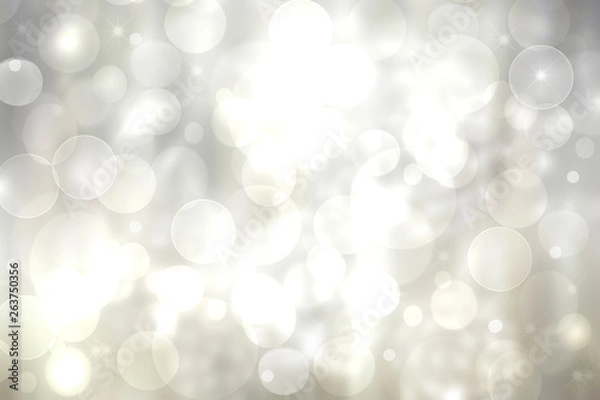 Obraz Abstract festive silver white shining glitter background texture with sparkling stars. Made for valentine, wedding, invitation or other holidays card design. Card concept.