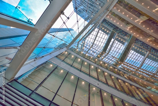 Fototapeta Indoor hall glass skylights features