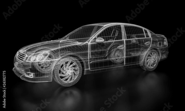 Obraz Wireframe Car