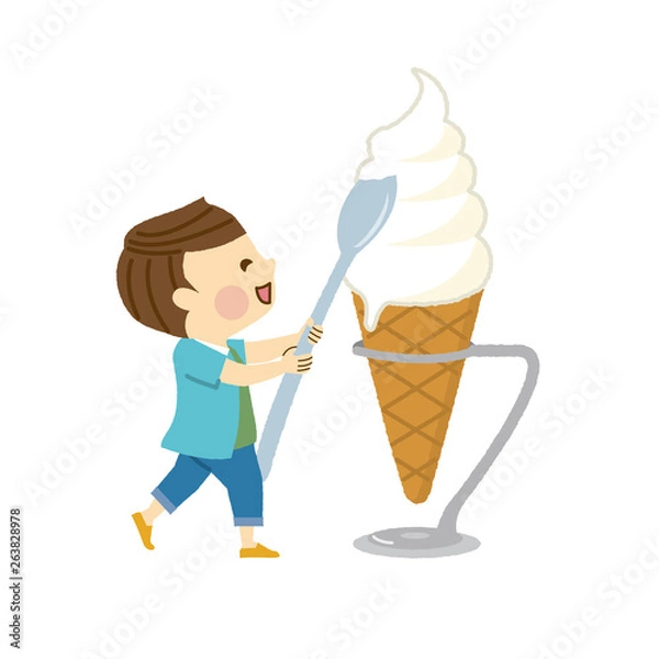 Fototapeta ソフトクリーム　男性