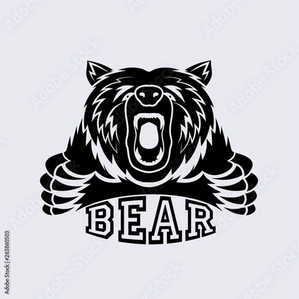 Fototapeta angry bear vector icon