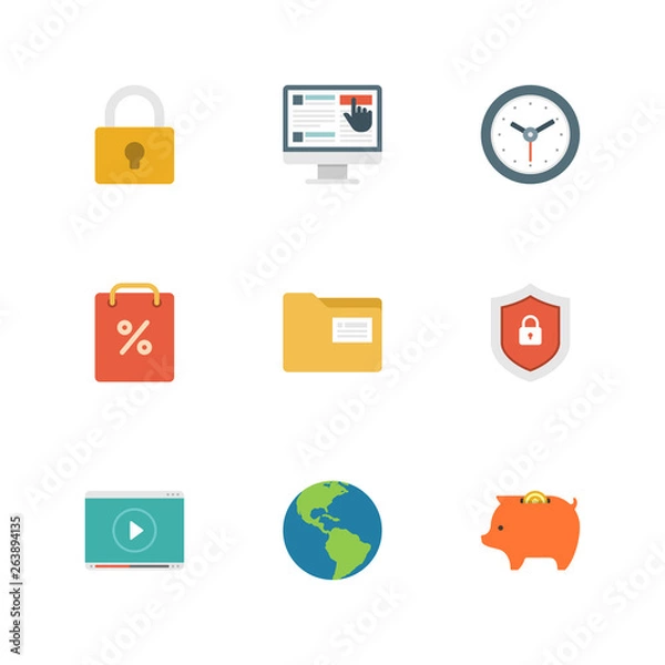 Fototapeta Flat design icons vector illustration for website and promotion banners