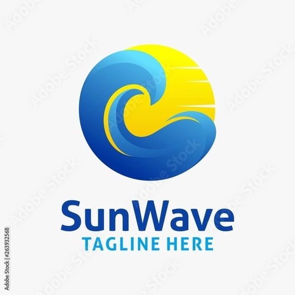 Fototapeta Ocean wave logo design