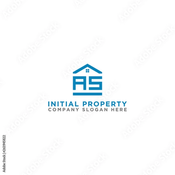 Obraz Logo template vector Design, property, real estate with the initials AS - Vector