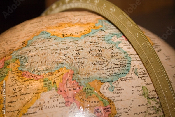 Obraz china closeup on globe