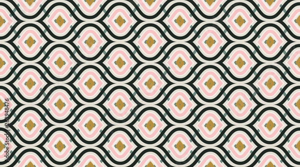 Fototapeta Seamless pattern geometric. Delicate beautiful ornament. Geometric fashion fabric print. 
Seamless vector pattern.