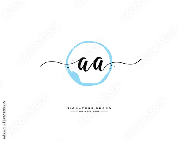 Fototapeta A AA initial logo handwriting  template vector