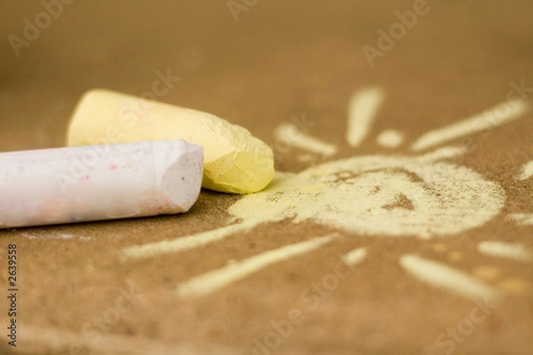 Obraz sidewalk chalk closeup