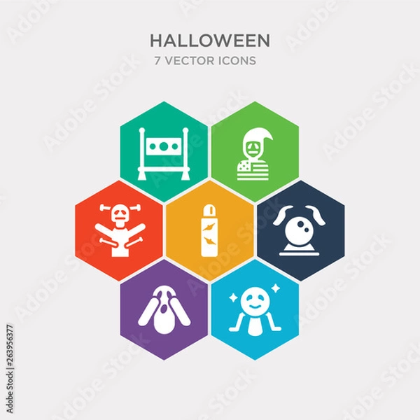 Fototapeta simple set of crystals, fear, future, flask bottle icons, contains such as icons doll, american, pillory and more. 64x64 pixel perfect. infographics vector