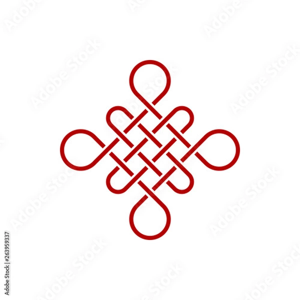 Fototapeta Unique Knot Infinity Icon Logo Design Template for business health company decoration with modern high end look