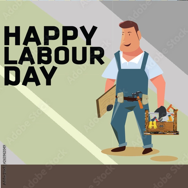 Fototapeta Happy Labor Day banner. Design template. Vector illustration - Vector