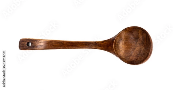 Obraz Empty wooden spoons isolated on white background, close up