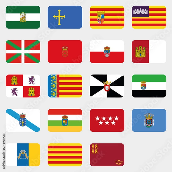 Obraz Flag Set of all spanish provices. Vector Collection.