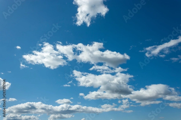 Obraz blue sky with white clouds