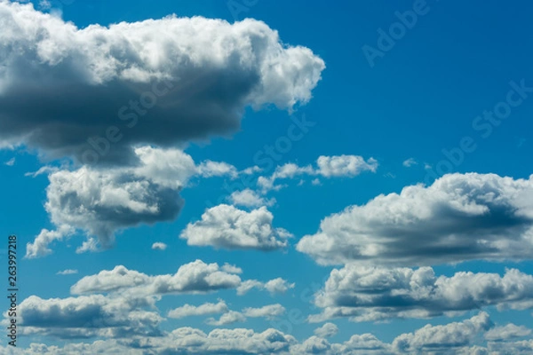 Obraz blue sky with white clouds