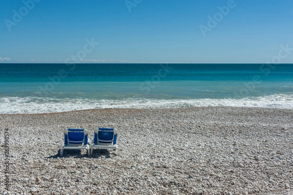 Obraz two chairs on the beach