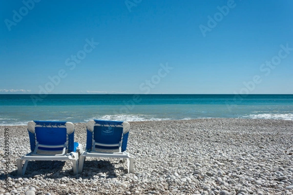 Obraz two chairs on the beach