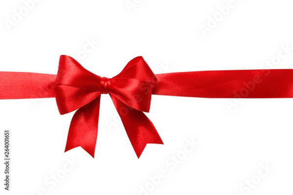 Obraz Red bow and ribbon isolated on white background. Insulation.