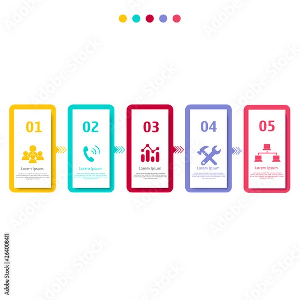 Fototapeta Infographic element with icons and options. Vector illustration