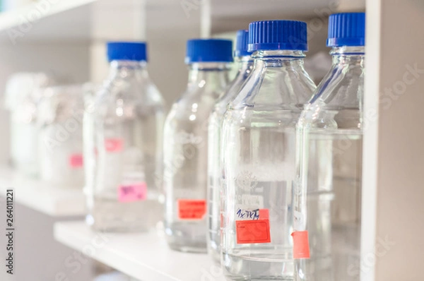 Obraz Close-up test tubes rack