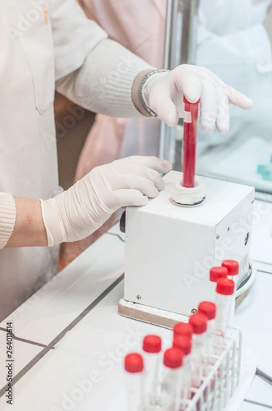 Obraz Laboratory test-tubes close-up