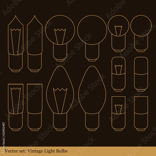 Obraz Christmas lights vector vintage background