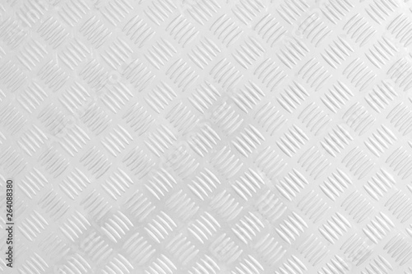 Obraz white clean Checker Plate abstract floor metal stanless background stainless pattern surface.