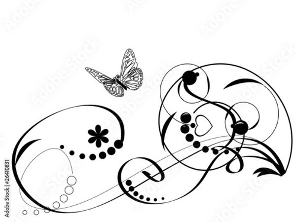 Obraz Decorative element with the butterfly