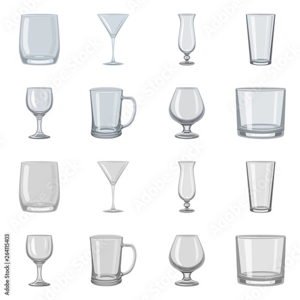 Fototapeta Vector illustration of form and celebration sign. Collection of form and volume vector icon for stock.