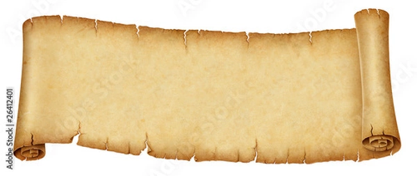 Fototapeta Old banner scroll isolated on white background