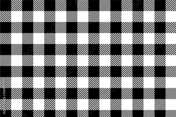Obraz Black gingham pattern background.Texture from rhombus.Vector illustration.EPS-10.