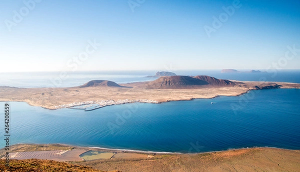 Obraz View on La Graciosa Island from Mirador del Rio in Lanzarote, Spain