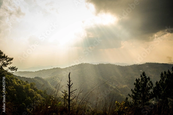 Fototapeta sunset in mountains