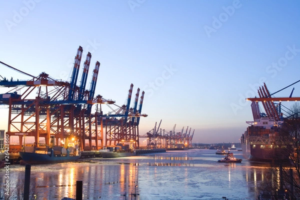 Fototapeta Terminal kontenerowy Hamburg