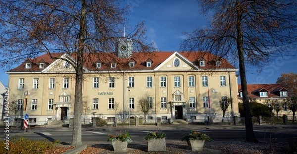 Obraz Town Hall in Falkensee in Brandenburg (Rathaus in Falkensee), near Berlin Spandau on November 13, 2016, Germany