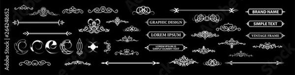 Obraz Vintage set decor elements. Decoration for logo