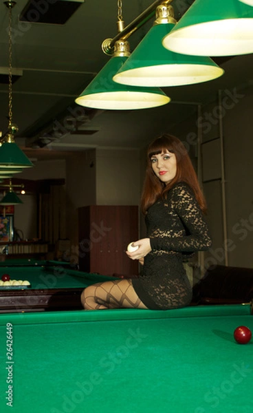 Obraz Lady in pool room