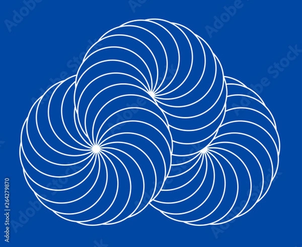 Fototapeta Infinity symbol of interlaced circles. Impossible shape with stroked lines on color background.