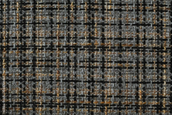 Obraz background texture gray plaid fabric. threads, pattern.