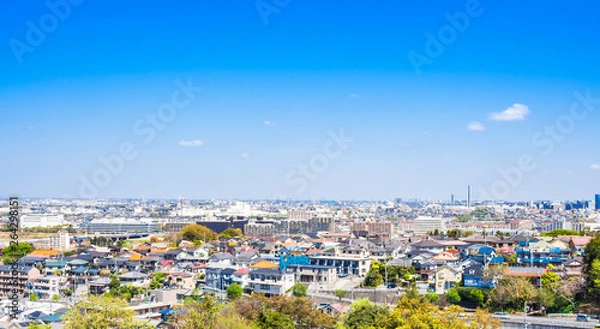 Fototapeta 青空が広がる住宅街	　ワイド