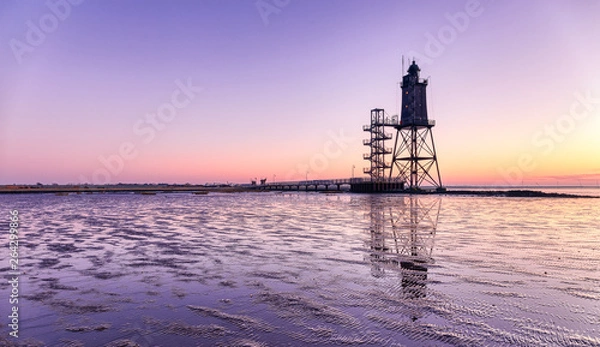 Fototapeta Lighthouse Overeversand near Dorum-Neufeld