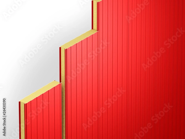 Obraz red wall sandwich panels