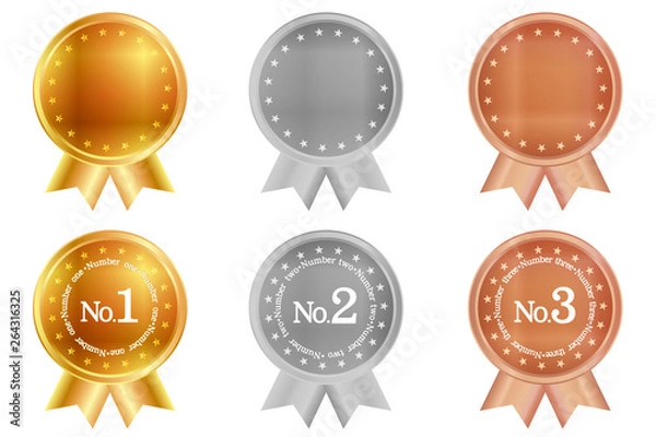 Fototapeta メダル　金　銀　アイコン