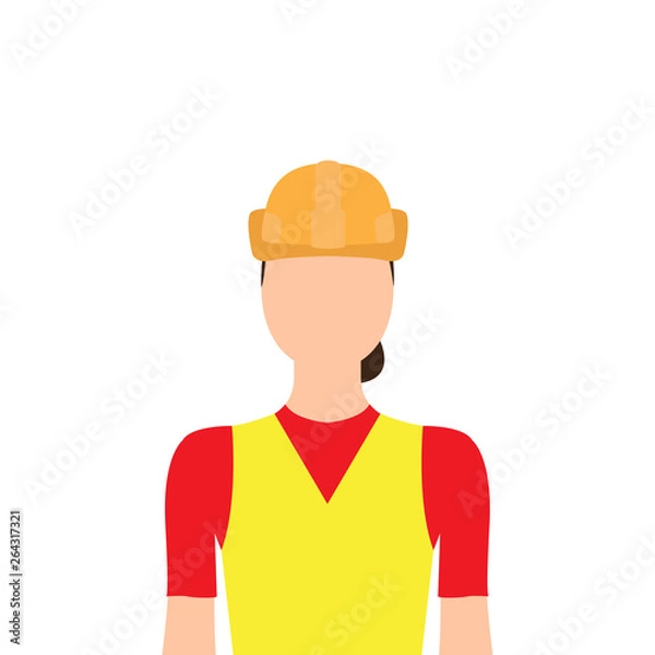 Obraz Isolated female builder image. Vector illustration design