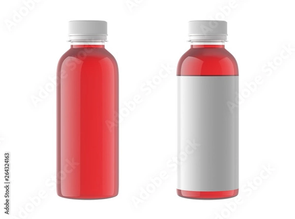 Fototapeta juice bottle mockup isolated on white background, 3D rendering